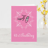 42e verjaardag, roze schoenen kaart