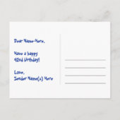 42e verjaardag: Roze strepen & harten, Regenboog 4 Briefkaart (Achterkant)