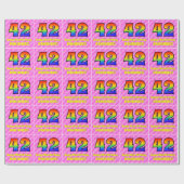 42e verjaardag: roze strepen & harten, regenboog # cadeaupapier (Vlak)
