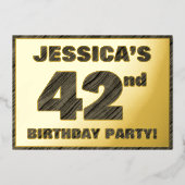 42e verjaardag van de partij van Birthday — Vette, Folie Uitnodiging (Voorkant)