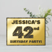 42e verjaardag van de partij van Birthday — Vette, Folie Uitnodiging (Staand Voorkant)
