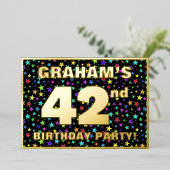 42e verjaardag van de Vrede, kleurrijk sterrenpatr Folie Uitnodiging (Staand Voorkant)