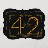 42e verjaardag van het feest 42e grote Gatsby, zwa Kaart (Voorkant / Achterkant)
