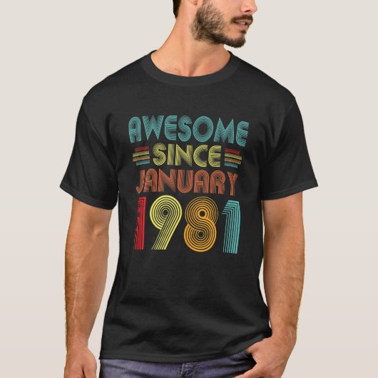 42e verjaardag van het idee Geweldige sinds januar T-shirt (Voorkant)