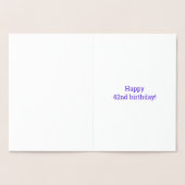 42e verjaardag: Vet "42 JAAR OUD!" Goudfolie Kaart (Binnen)