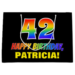 42e verjaardag: Vet, Leuk, Eenvoudig, Regenboog 42 Groot Cadeauzakje
