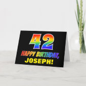 42e verjaardag: Vet, Leuk, Eenvoudig, Regenboog 42 Kaart (Voorkant)