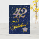 42e verjaardag voor iemand Fabulous Kaart (Gele Bloem)