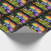 42e verjaardag: vuurwerk, regenboogblik # "42" cadeaupapier (Hoek)