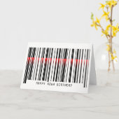 42e verjaardagsbarcode met laserkaart kaart (Gele Bloem)