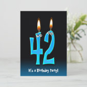 42e verjaardagsfeestje uitnodigen kaart (Staand voorkant)
