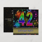 42e verjaardagsfeestje Uitnodiging met bubbels (Voorkant / Achterkant)