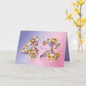 42e verjaardagskaart met bloemen letters kaart (Gele Bloem)