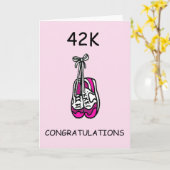 42K Marathon Gefeliciteerd met je Vrouw. Kaart (Gele Bloem)