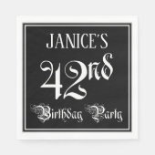 42nd Birthday Party — Fancy Script + Custom Name Servet (Voorkant)