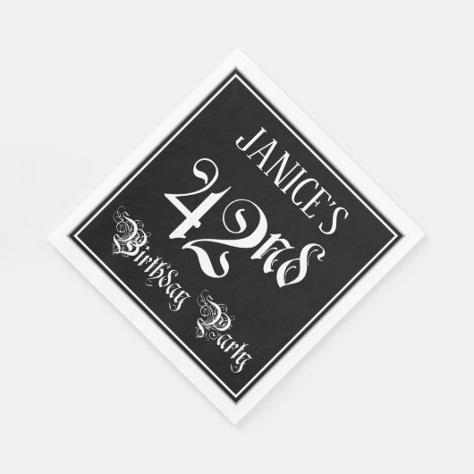 42nd Birthday Party — Fancy Script + Custom Name Servet (Hoek)