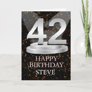 42nd Birthday Spotlights Voeg een naam toe Kaart
