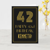 42ste Verjaardag: Geïnspireerde het art deco kijkt Kaart (Gele Bloem)