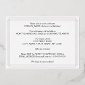 42ste verjaardagsfeest — Art Deco-look “42” + naam Folie Uitnodiging (Achterkant)