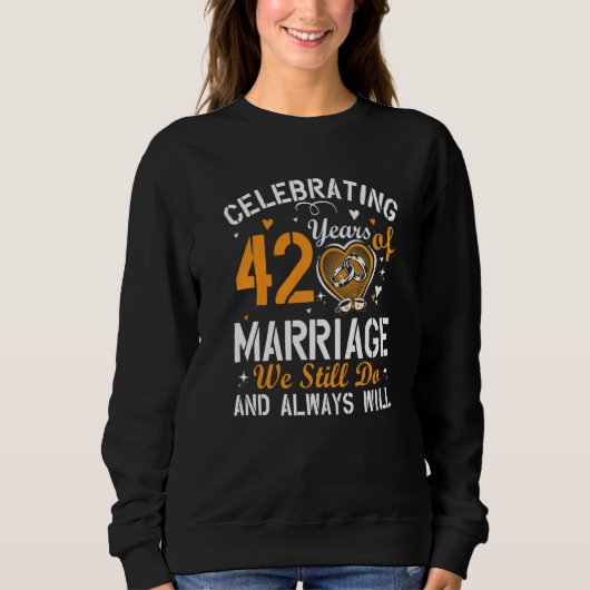 42th Wedding Anniversary Matching Couple Men Women Trui (Voorkant)