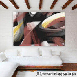 42x32"Trend Abstract Art Zwart Wit Poederig Canvas Afdruk