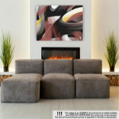 42x32"Trend Abstract Art Zwart Wit Poederig Canvas Afdruk