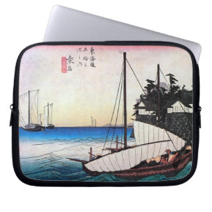 43. 桑 宿, 広 Kuwana-juku, Hiroshige, Ukiyo-e Laptop Sleeve