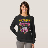 43 jaar Geweldige sinds juni 1979 T-shirt (Voorkant volledig)