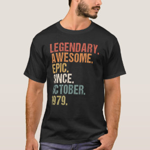 43 jaar Geweldige sinds oktober 1979 43e geboorte T-shirt