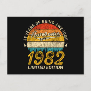 43 Jaar Oud 1982 Retro Geweldig 43e Verjaardag Cad Briefkaart