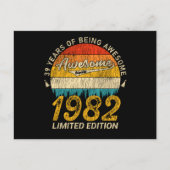 43 jaar oud 1982 Retro Geweldige 43e verjaardag ca Briefkaart (Voorkant)