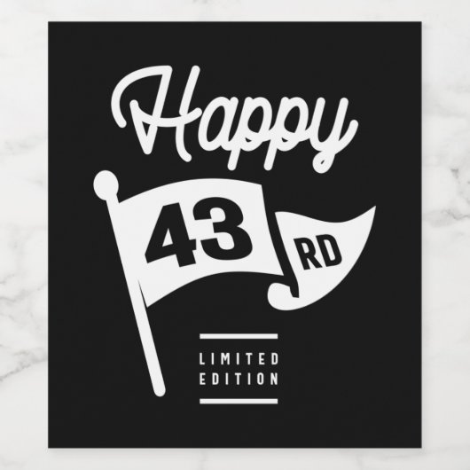 43 jaar oud - 43 jaar grappige cadeau wijn etiket (Enkel label)