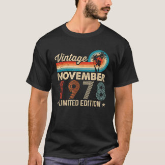 43 jaar oud 43 jaar november 1978 t-shirt