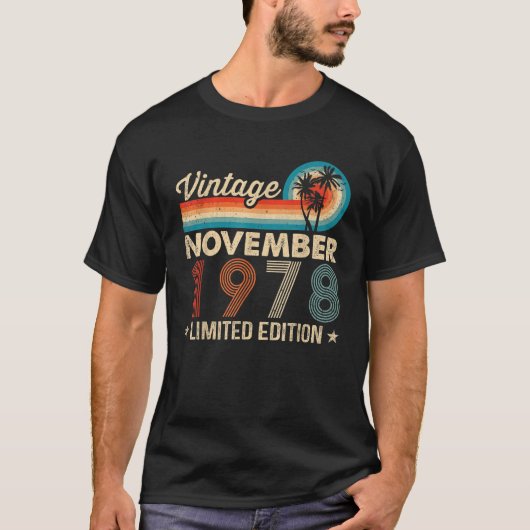 43 jaar oud 43 jaar november 1978 t-shirt (Voorkant)