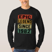 43 jaar oud Bday 1982 Epic Legend 43ste verjaardag T-shirt (Voorkant)