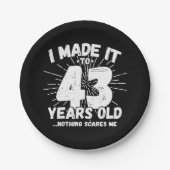 43 Jaar Oud Sarcastisch Meme Grappig 43e Verjaarda Papieren Bordje (Voorkant)