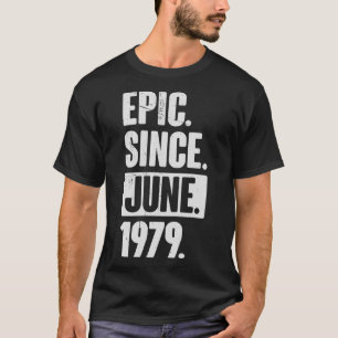 43 jaar oude 43e jaardag cadeau sinds 19 juni t-shirt