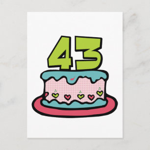 43 jaar oude Birthday Cake Briefkaart