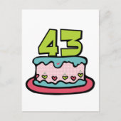 43 jaar oude Birthday Cake Briefkaart (Voorkant)