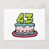 43 jaar oude Birthday Cake Briefkaart (Voorkant)