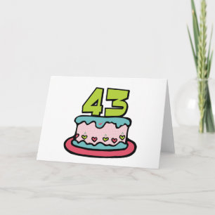 43 jaar oude Birthday Cake Kaart