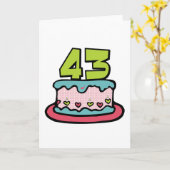 43 jaar oude Birthday Cake Kaart (Gele Bloem)