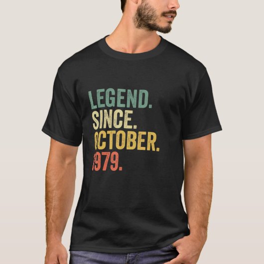 43 jaar oude leggende sinds oktober 1979 43e geboo t-shirt (Voorkant)