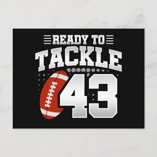 43 Jaar Oude Tackle Voetbal Feest 43ste Verjaardag Briefkaart (Voorkant)