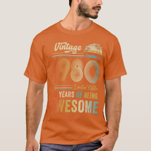 43 jaar Oude Vintage 1980 43e verjaardag Mannen Vr T-shirt