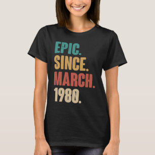 43 jaar oude Vintage 1980 op 43e verjaardag T-shirt