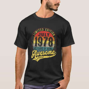 43 jaar oude Vintage juli 1978 Limited Edition 43R T-shirt