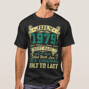 43 jaar oude Vintage juli 1979 Limited Edition 43r T-shirt