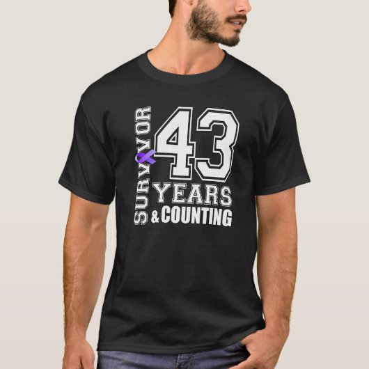 43 jaar overlevende Ik Draag Paarse lint lupus bew T-shirt (Voorkant)