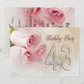 43 jaar verjaardagsfeest kaart (Voorkant / Achterkant)